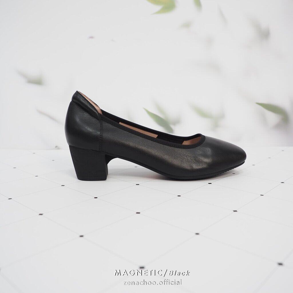 ทรงปกติ เปลี่ยนไซส์ได้ ไม่รับคืน Zenachoo Magnetic Shoes สูง 2นิ้ว สีดำ รองเท้าสุขภาพ แม่เหล็กนวตกรรมญี่ปุ่น ขายดี หน้ากว้างนิ่มสบาย