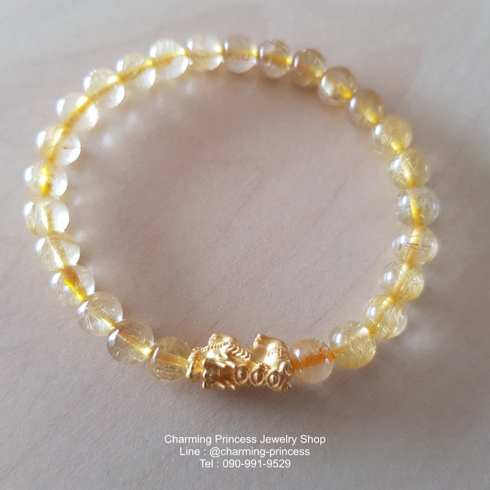 ไหมทอง 7 มม ปี่เซี๊ยะ ทองคำแท้ 99.99% 0.6 g