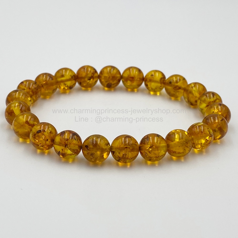 Flower Amber อำพัน 9 มม 8.39 g จากโปแลนด์