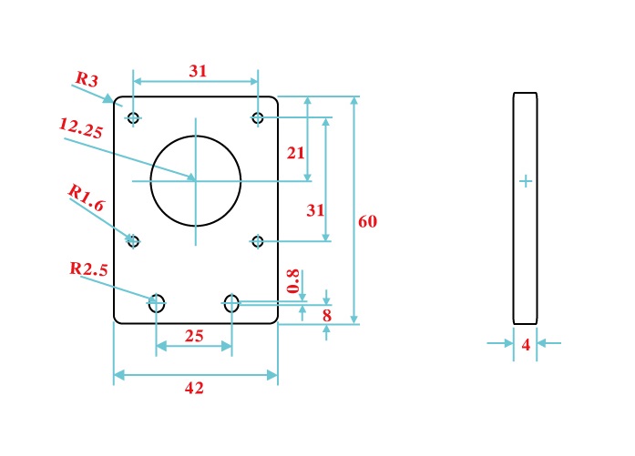Plate ยึด stepper motor สีขาว