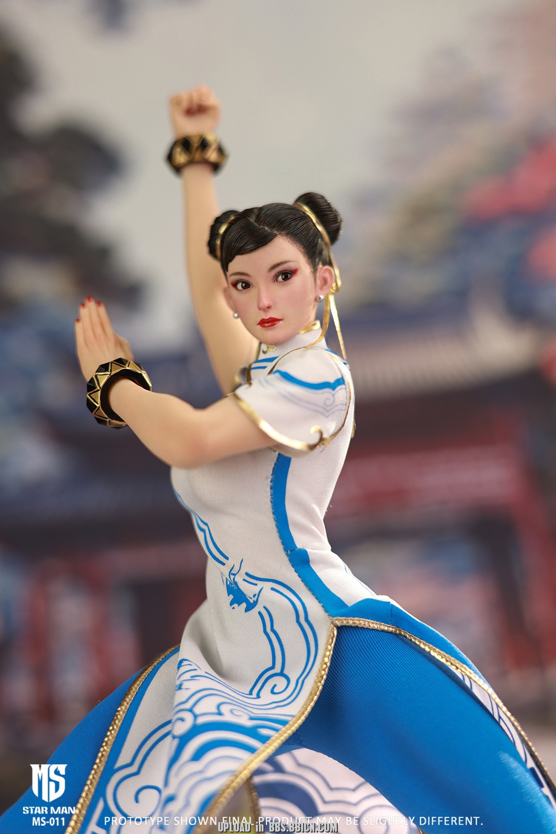 STAR MAN MS-011 Female Fighter Chun-li (Blue Cloud Patterned White Cheongsam Version)