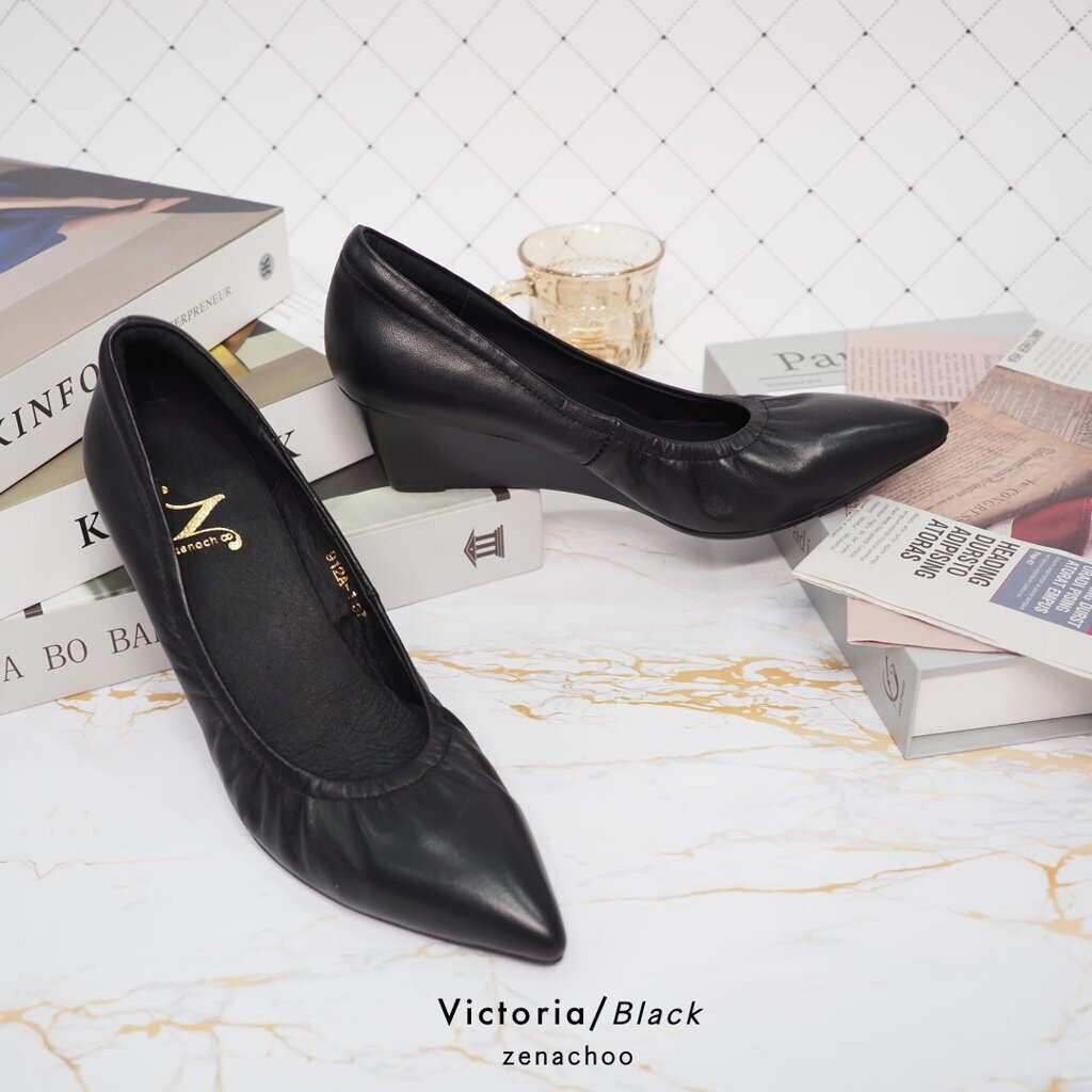 ทรงปกติ เปลี่ยนไซส์ได้-ไม่รับคืน Zenachoo Victoria2 สูง 2 นิ้ว รองเท้าหนังแกะ ส้นเตารีดหัวแหลม ทรงสวย เดินสบายทั้งวัน