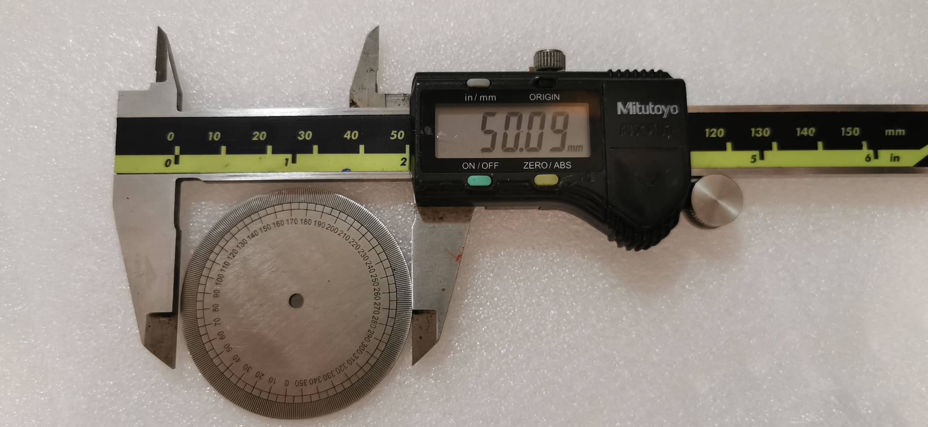 R20 ไม้บรรทัดสเตนเลส วงกลม 2 นิ้ว สำหรับ DIY หัวแบ่งองศา