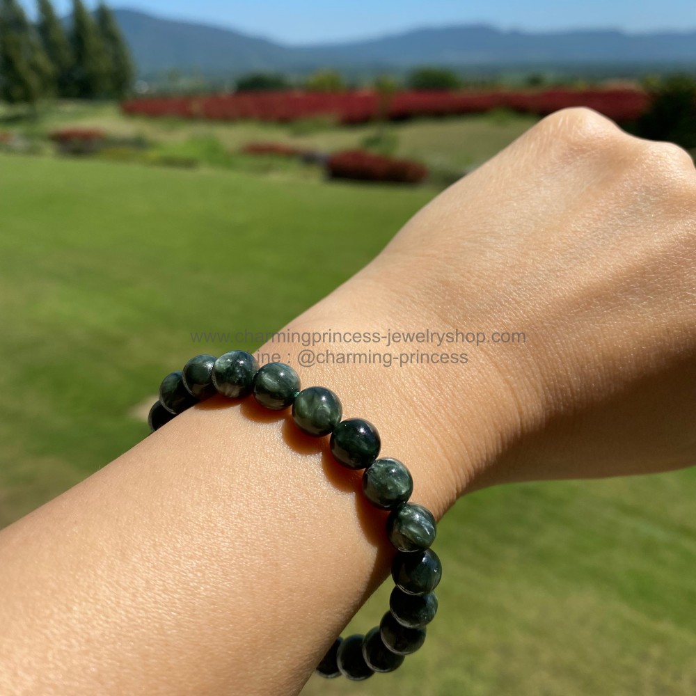 Seraphinite เซราฟิไนต์ หินนางฟ้า 8 มม AAA