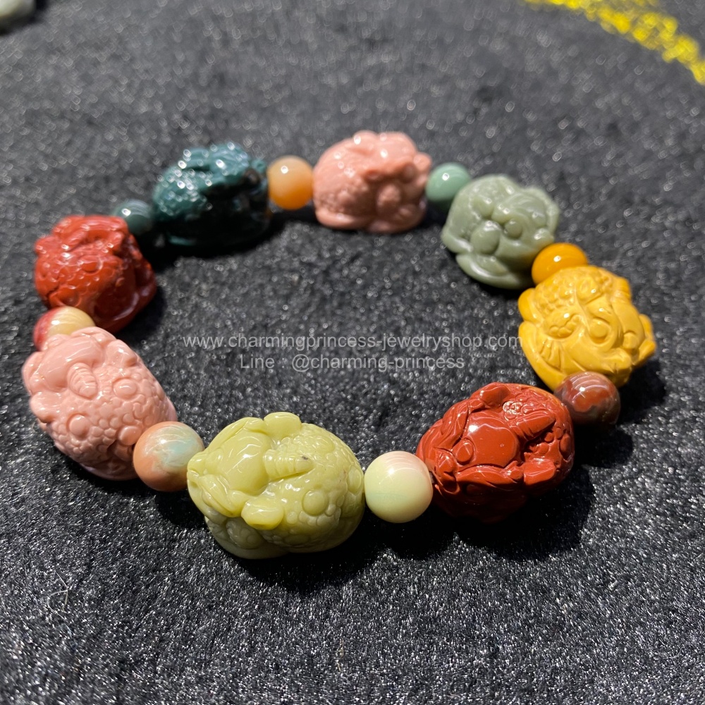 กบสามขา แกะบน อัลซาอาเกต Alashan Agate Carved three-legged frog