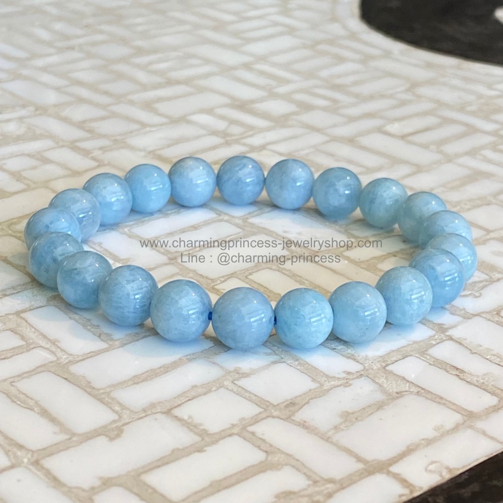 ราศีมีน หินนำโชคราศีมีนหรือผู้ที่เกิดมีนาคม Aquamarine 9 มม AAA (15 มีนาคม – 12 เมษายน)