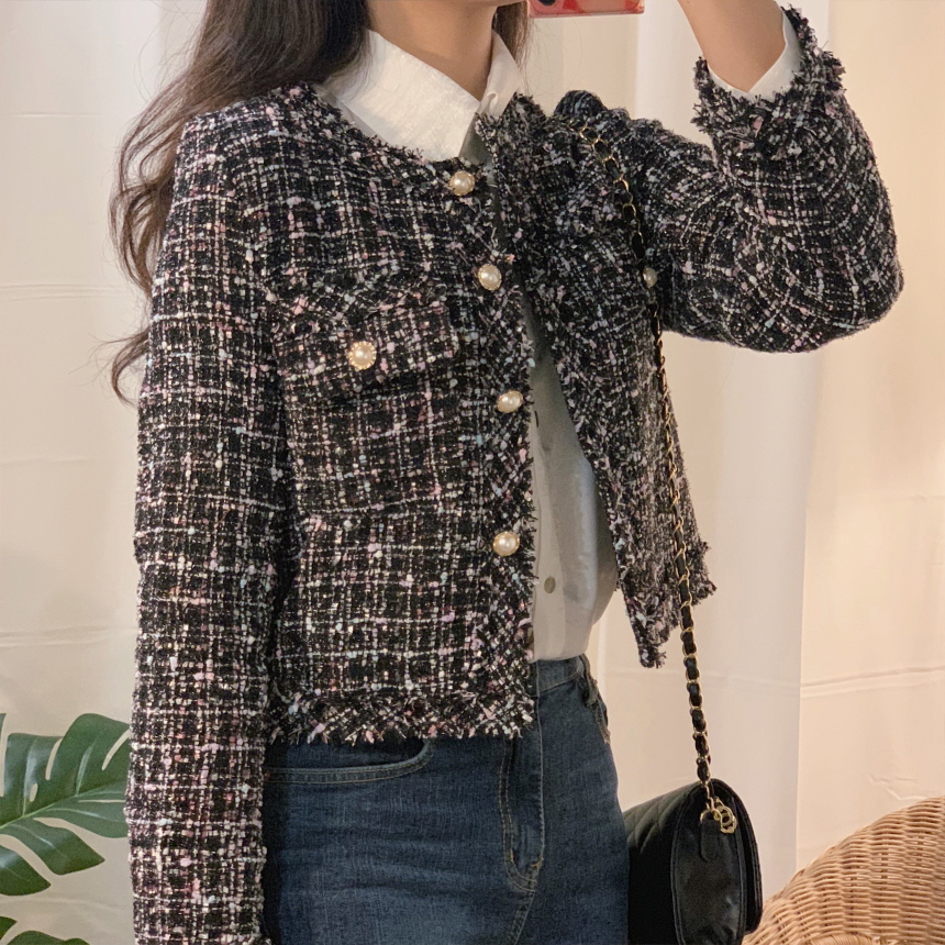 Blazer tweed เสื้อคลุมผ้าทวีตChanel สไตล์เกาหลี