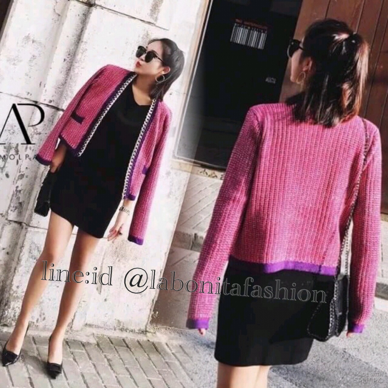 เสื้อคลุมไหมพรมสไตล์CHANEL ขอบโซ่อะไหล่สีทองอย่างดี งานสวยมากๆ ใส่แล้วเกิด สะดุดตาแน่นอนค่า ห้ามพลาดเลยน้า