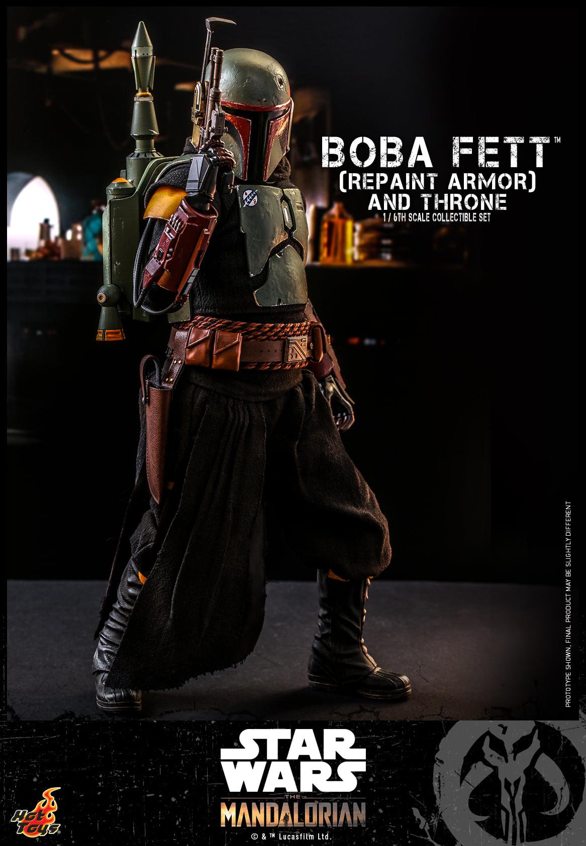 Hot Toys TMS056B 1/6 Star Wars: The Mandalorian™ - Boba Fett (Repaint Armor) and Throne (Special Edition)