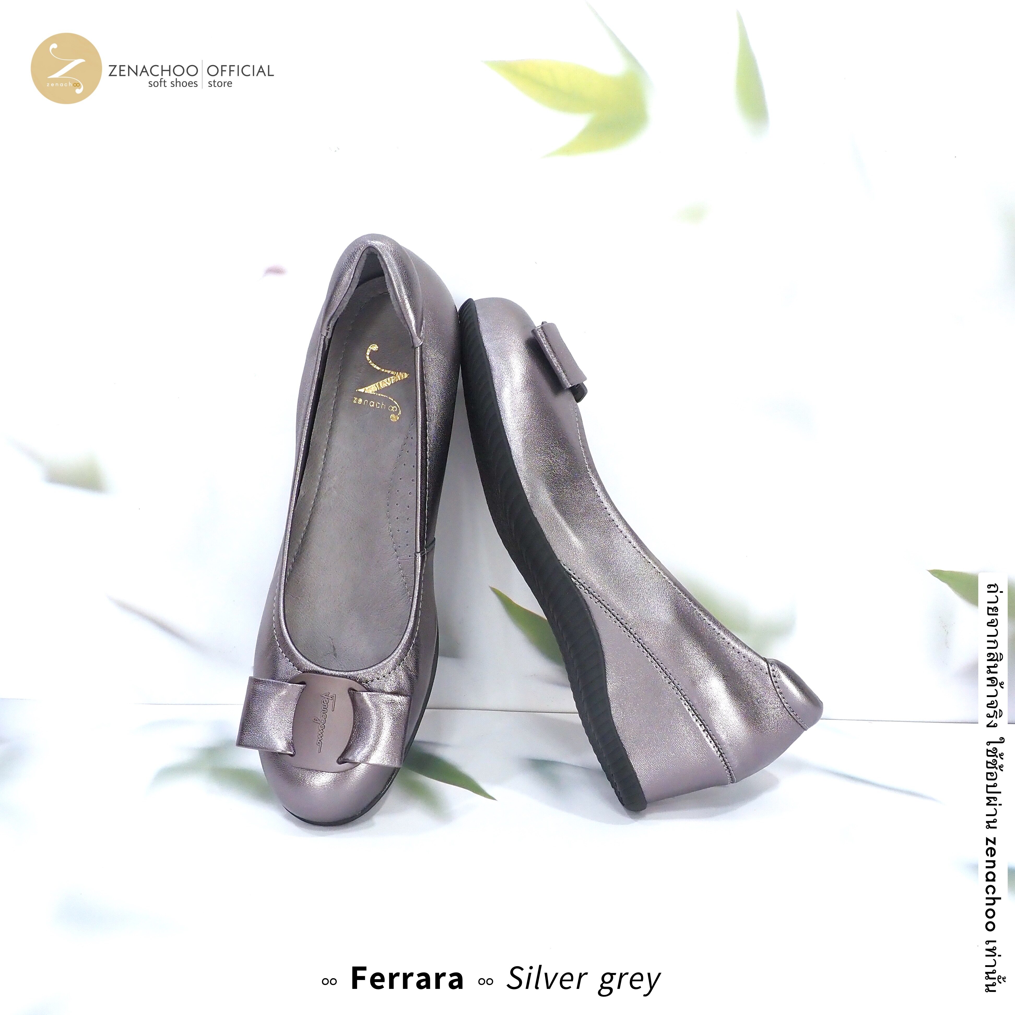 ทรงใหญ่ ลด 1 ไซส์ เปลี่ยนไซส์ได้-ไม่รับคืน Zenachoo รุ่น Ferrara สูง 2นิ้ว หนังแกะนิ่ม หน้ากว้างเดินสบายมาก