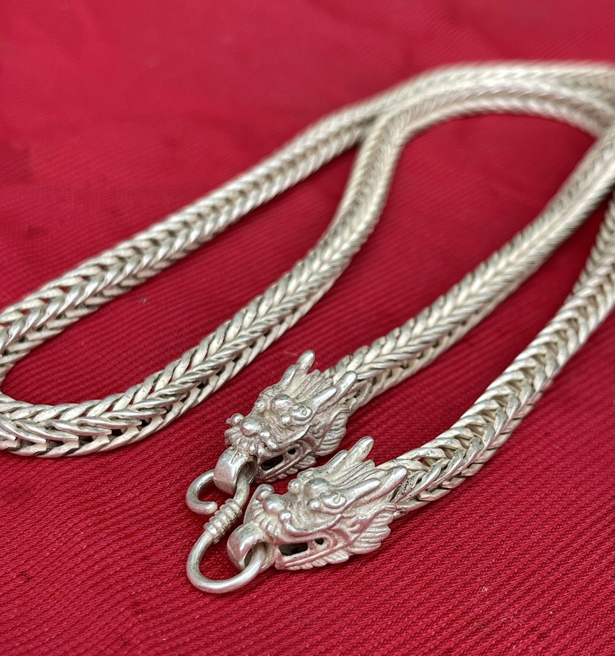 สร้อย สร้อยเงิน สร้อยคอเงิน หัวลายมังกร