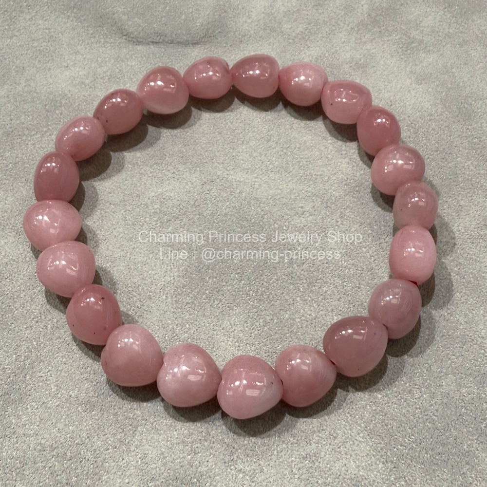 Guava Quartz ควอตซ์สีฝรั่ง รูปหัวใจ 9 มม เปรียบเสมือนเป็นอัญมณีแห่งความรัก