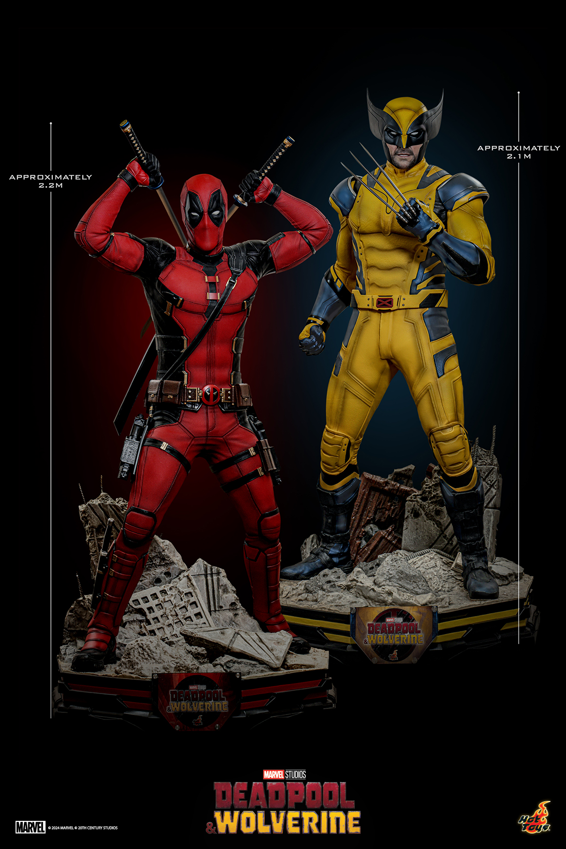 Hot Toys STA2401 Deadpool & Wolverine - Deadpool Life-Size Statue