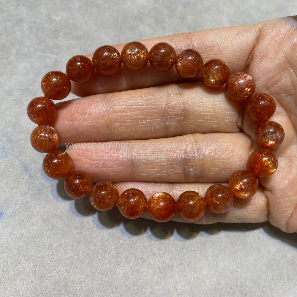 Sunstone ซันสโตน AAA+ 9 มม สวยมีประกายระยิบระยับ