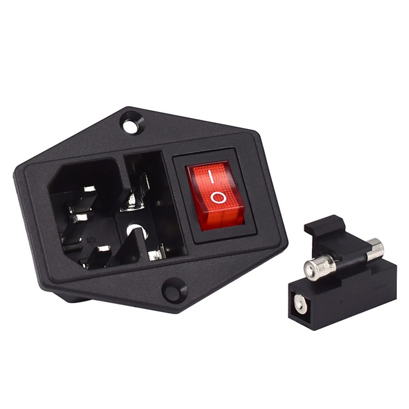 Plug Socket 3 Pin Male IEC320 C14 พร้อมสวิทช์และฟิวส์