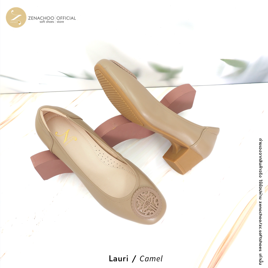 ทรงปกติ เปลี่ยนไซส์ได้-ไม่รับคืน Zenachoo รุ่น Lauri สูง 2นิ้ว หนังแกะ พื้นนิ่ม นวัตกรรมแม่เหล็กจากญี่ปุ่น ใส่สบาย