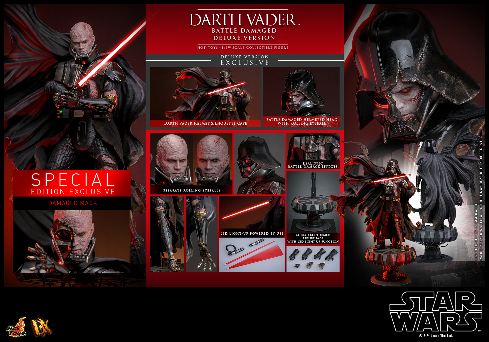 Hot Toys DX45B Star Wars - Darth Vader (Battle Damaged) (Deluxe Version) (Special Edition)