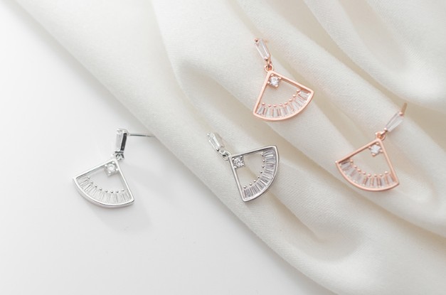 ต่างหูสำหรับผิวแพ้ง่าย เงินแท้ 92.5% _ES810 (Fanni)