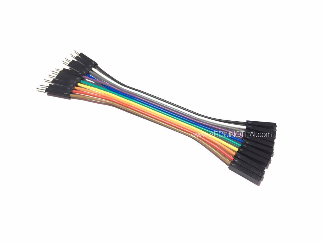Jump Wire สายไฟ ผู้-เมีย (Male to Female) ยาว 10 cm จำนวน 10 เส้น สต็อกไทยส่งไว