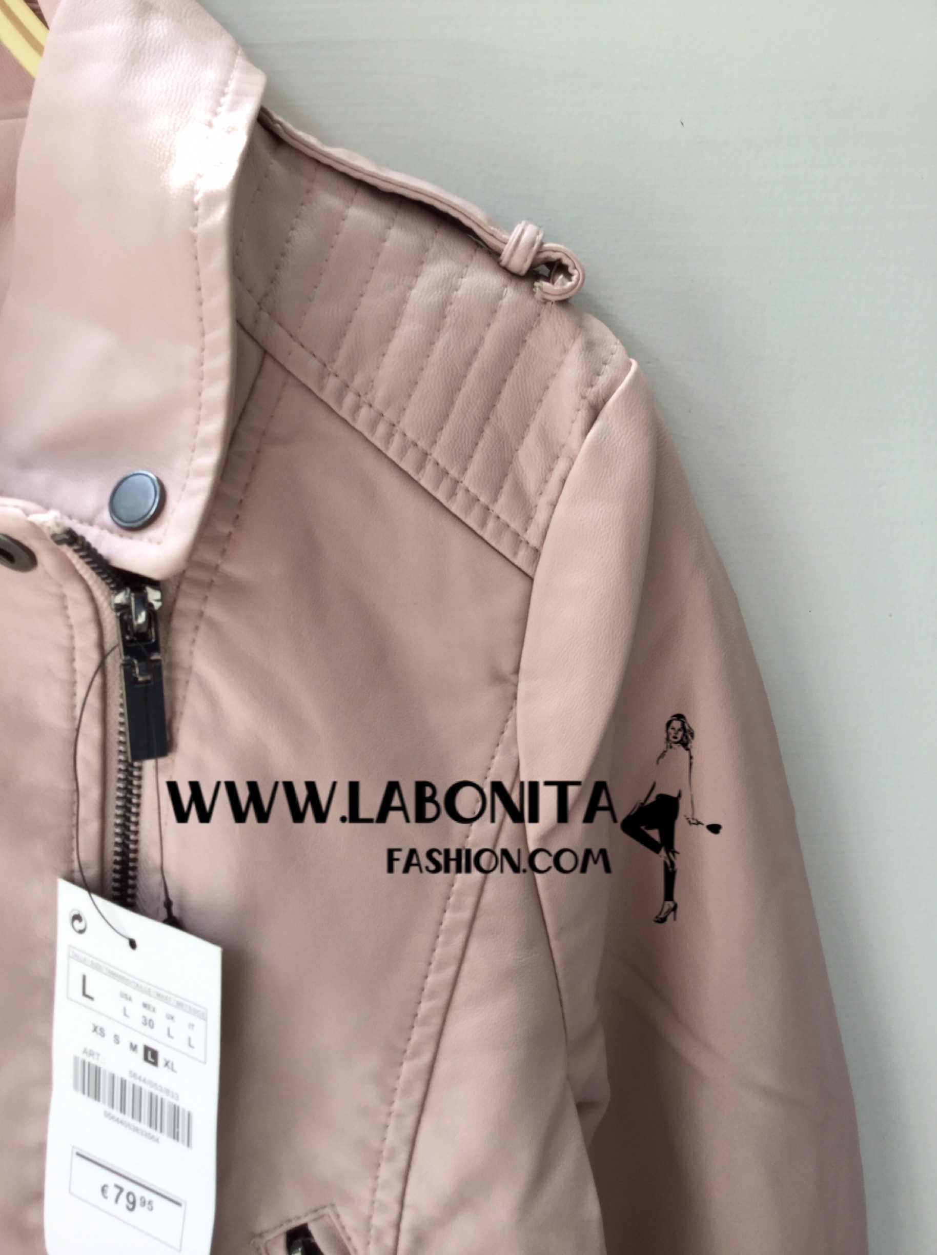 เสื้อหนัง แจ็คเก็ตหนังสีชมพู