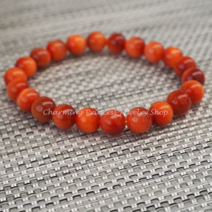 Tiger Eye Orange ไทเกอร์อายสีส้ม 8 มม ปกป้องคุ้มครอง มักจะเป็นผู้ชนะในการแข่งขัน และผู้ที่ดวงตกอยากหนุนดวงให้ดีขึ้น สำเนา