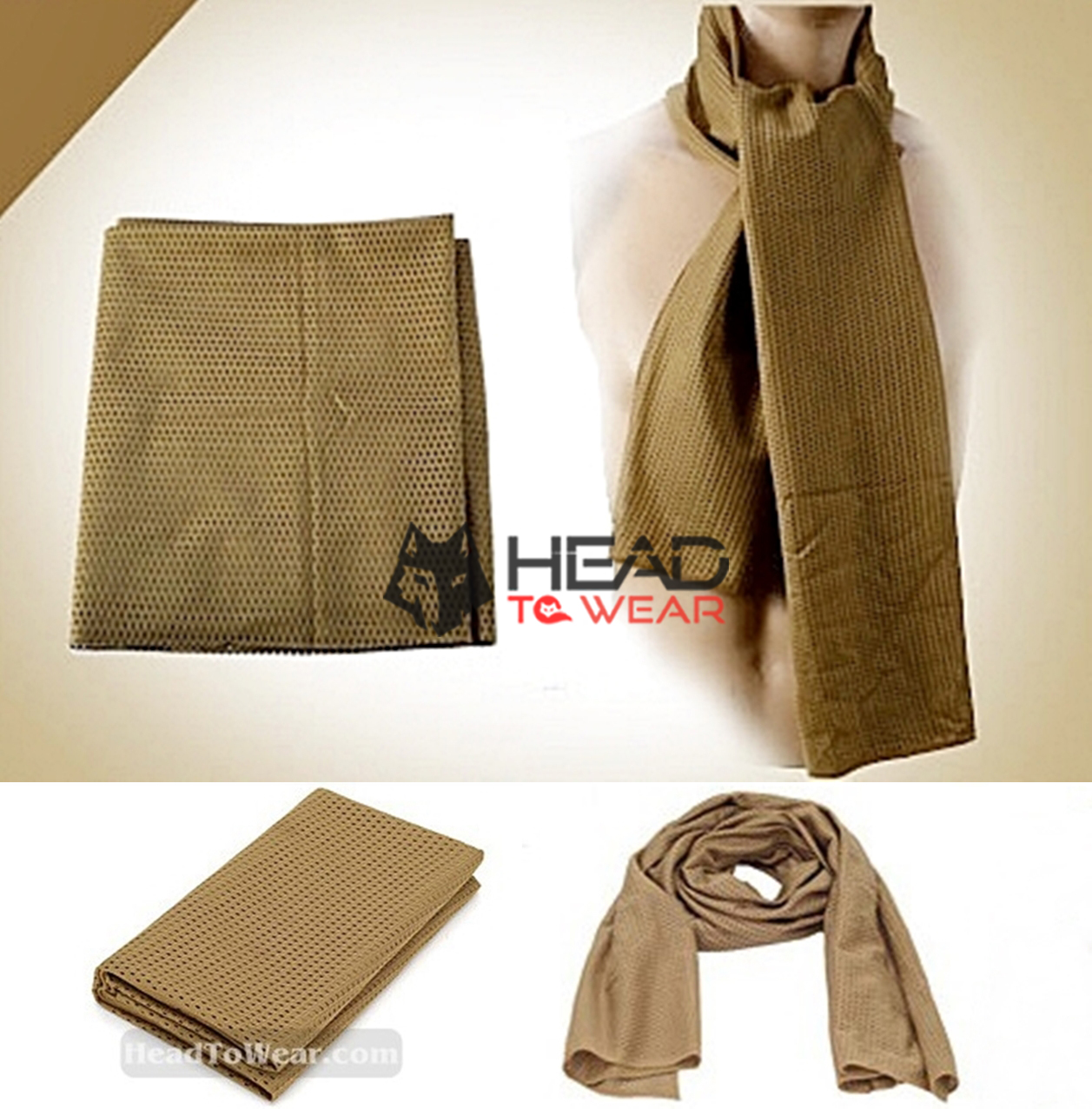 ผ้าพันคอทหาร Military Scarf : Army Brown รหัส SC007
