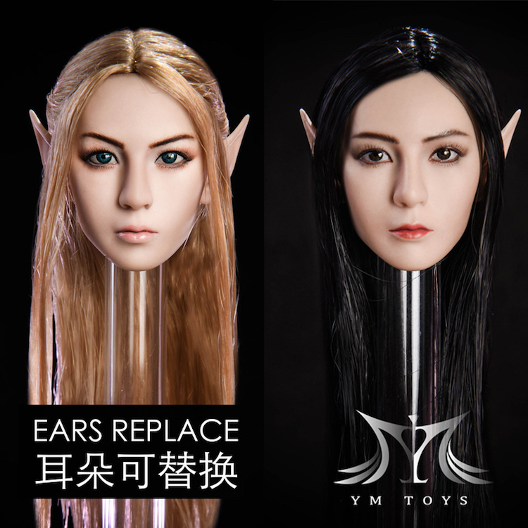 YMToys Elf B Beauty headsculpt Suntan (can change ears) Black Hair