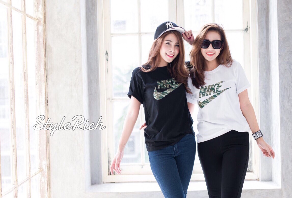 เสื้อยืด NIKE คอกลม สกรีนลายNIKEลายทหาร สวย เท่ ไม่ซ้ำใคร ใส่ได้ตลอด แมทส์ง่าย ใส่สบายๆค่าาา