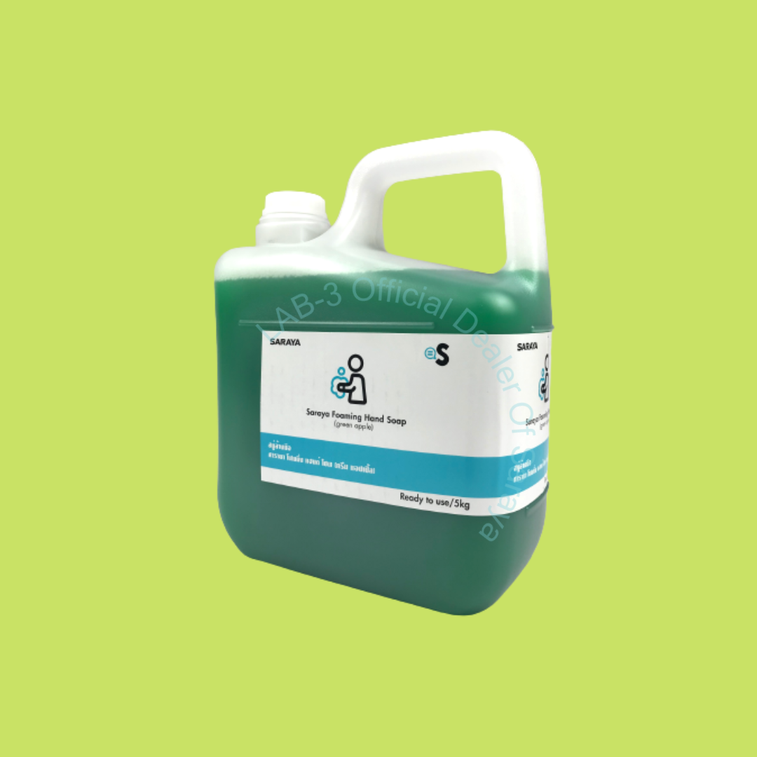 SARAYA สบู่โฟมล้างมือ Foaming Hand Soap กลิ่น Green Apple ขนาด 5 ลิตร แถมฟรี หัวจ่ายสำหรับน้ำยา 1 อัน