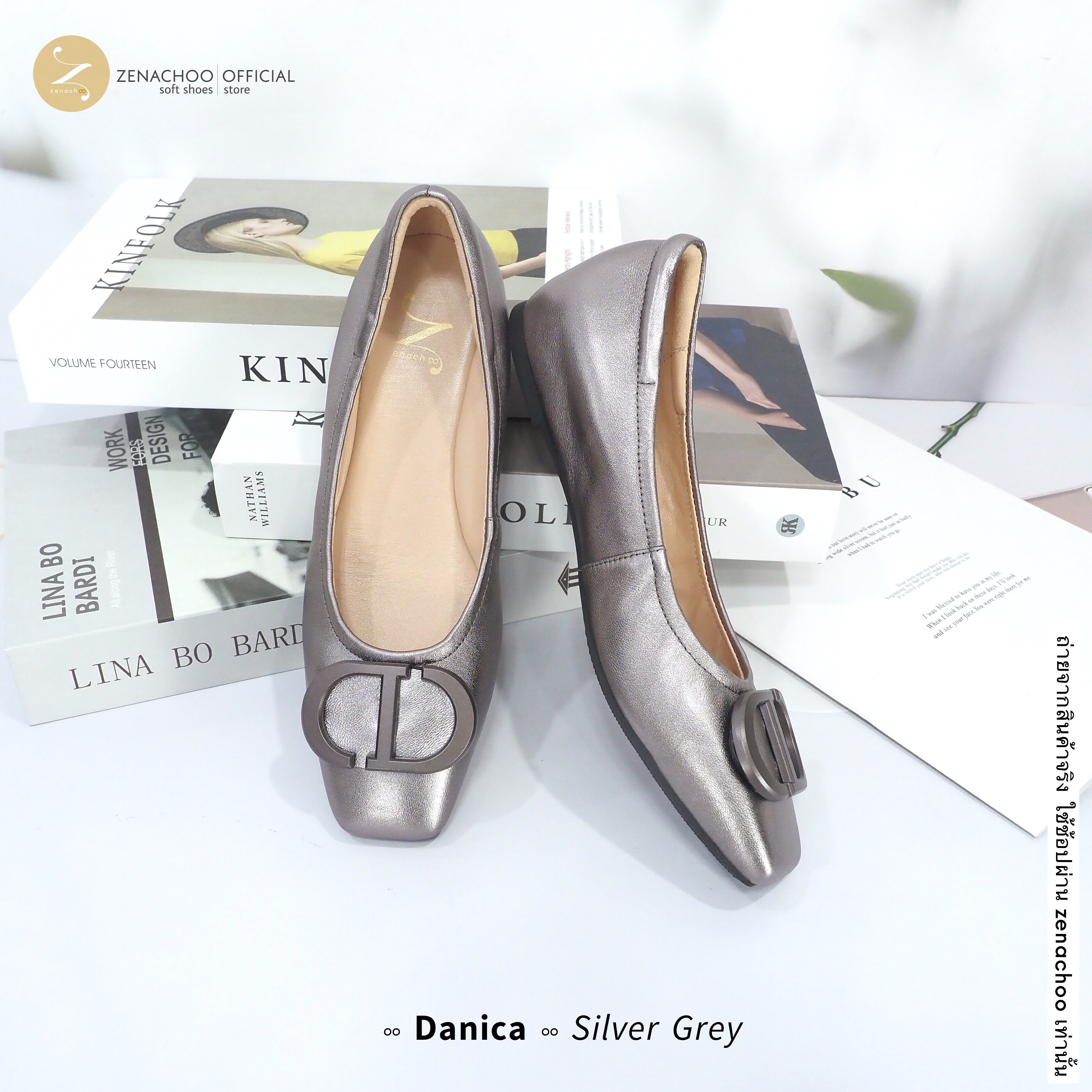ทรงปกติ เปลี่ยนไซส์ได้-ไม่รับคืน Zenachoo รุ่น Danica เสริมส้นด้านใน สูง 1นิ้ว หนังแกะนิ่ม