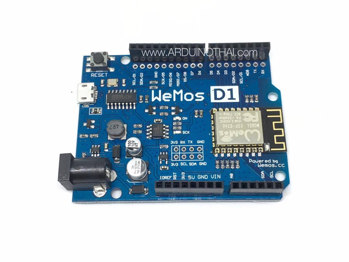 WeMos D1 R2 (ESP8266) บอร์ดเชื่อมต่อไวไฟ สต็อกไทยส่งด่วน