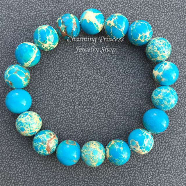 Variscite (Blue) วาริสไซต์ 10 มม เป็นหินที่นำมาซึ่งความสุข ความสงบในจิตใจ และ ความรัก