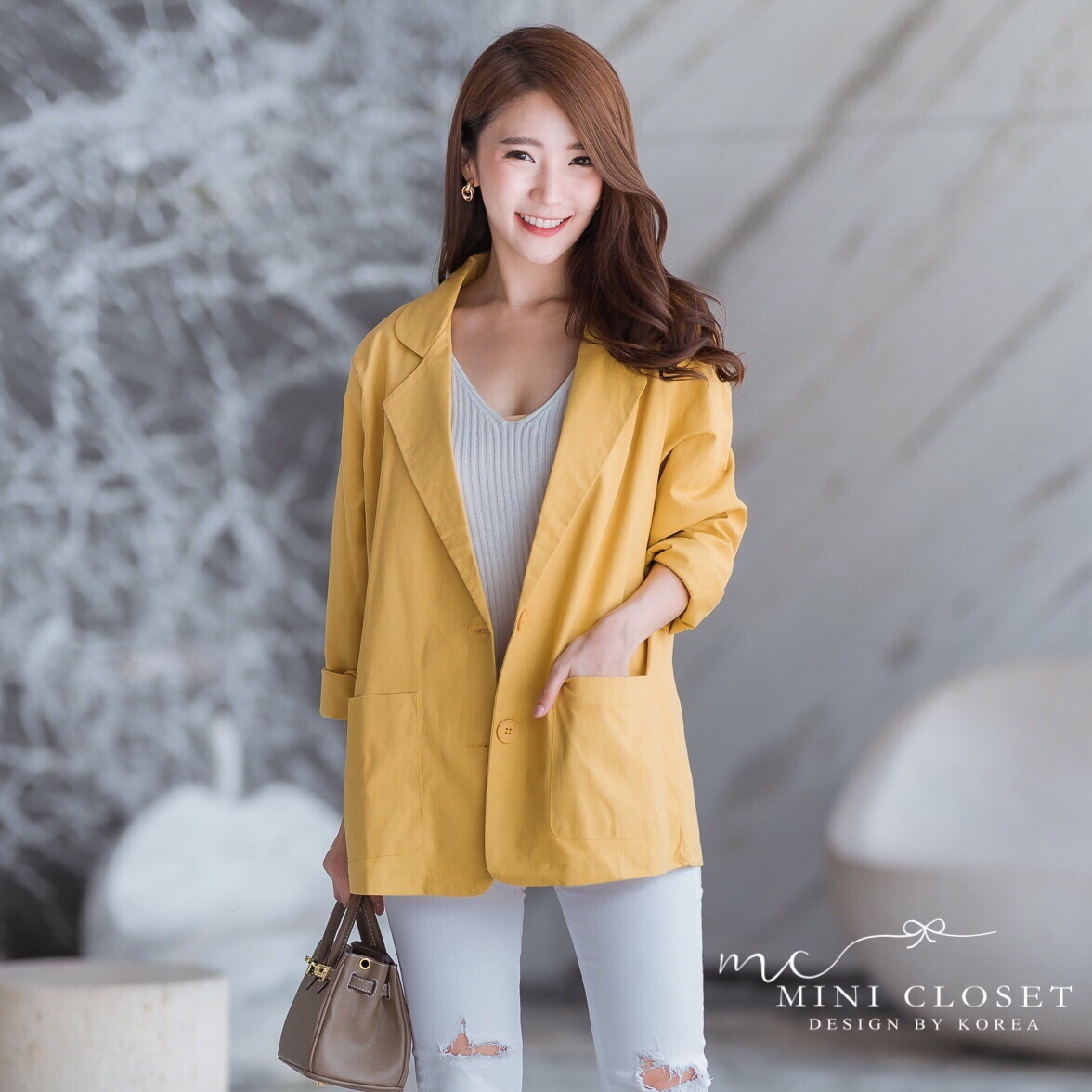 Blazer เบลเซอร์ เสื้อสูทสไตล์เกาหลี ทรงสวยผ้าลินินรีดง่าย