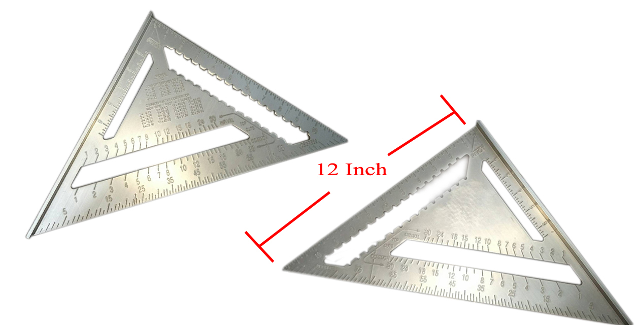 R12 ฉากสามเหลี่ยมอลูมิเนียม Speed Square 12 นิ้ว งานอลูมิเนียม CNC ได้ฉากแน่นอน