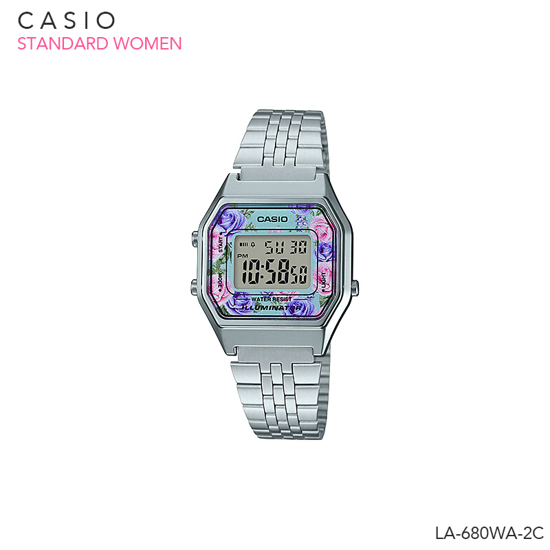 Casio Standard นาฬิกาข้อมือผู้หญิง สายสแตนเลส รุ่น LA680WA Series LA-680WA-2B LA-680WA-2C LA-680WA-4C