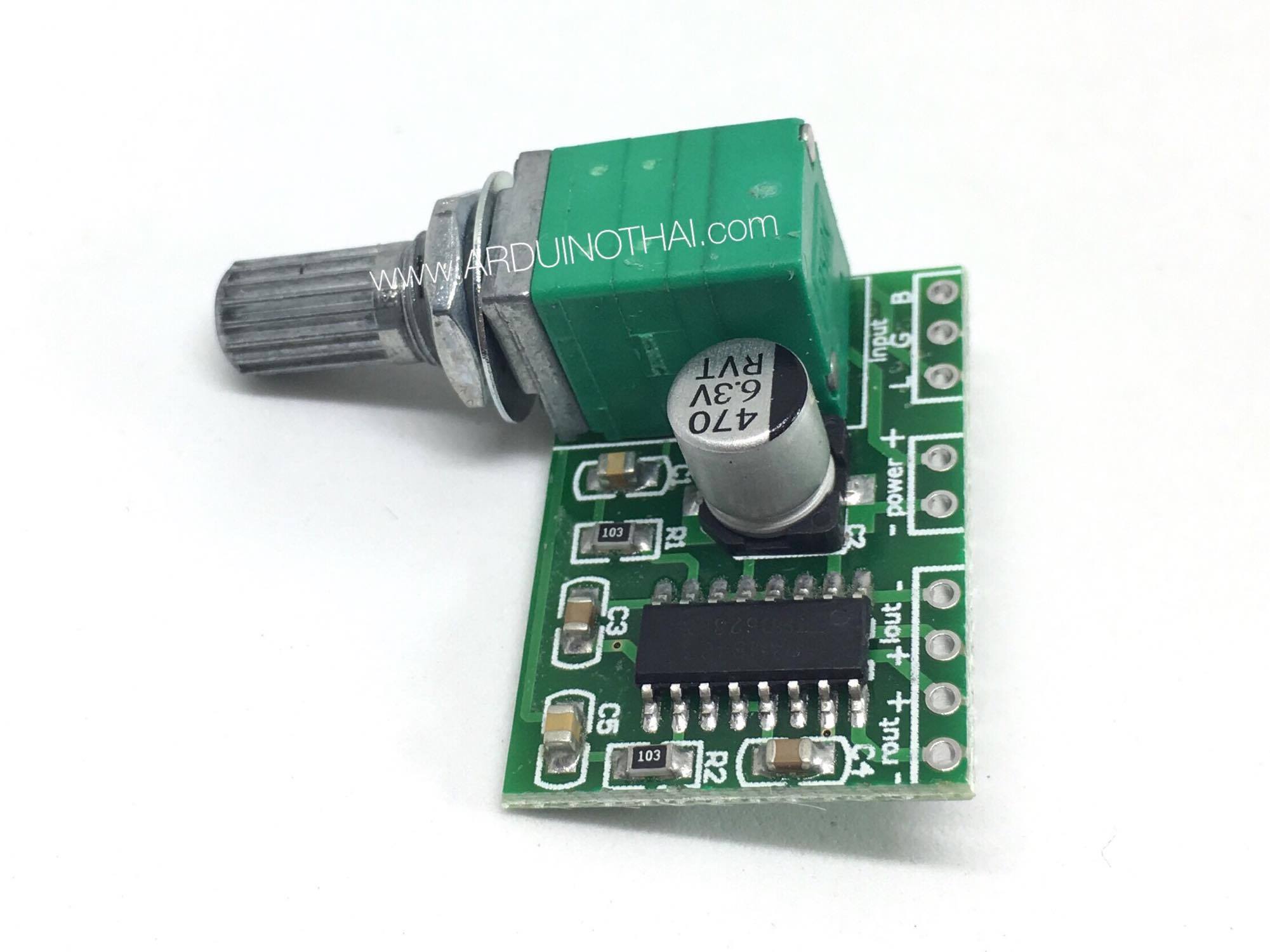 PAM8403 Mini 5V Digital Power Amplifier with Switch Potentiometer โมดูลขยายเสียงขนาดเล็ก 2.5-5V 2x3W พร้อมโวลุ่มปรับระดับเสียง สต็อกไทยส่งไว
