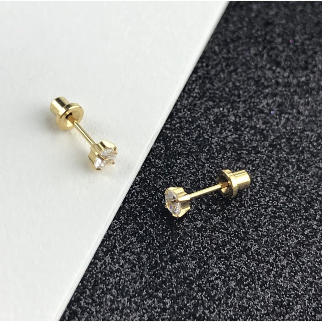 (ส่งฟรี!) ต่างหูสำหรับผิวแพ้ง่ายแป้นตัน สแตนเลสเกรดการแพทย์ ปลอดภัย 100% April Crystal (Best Seller!!)