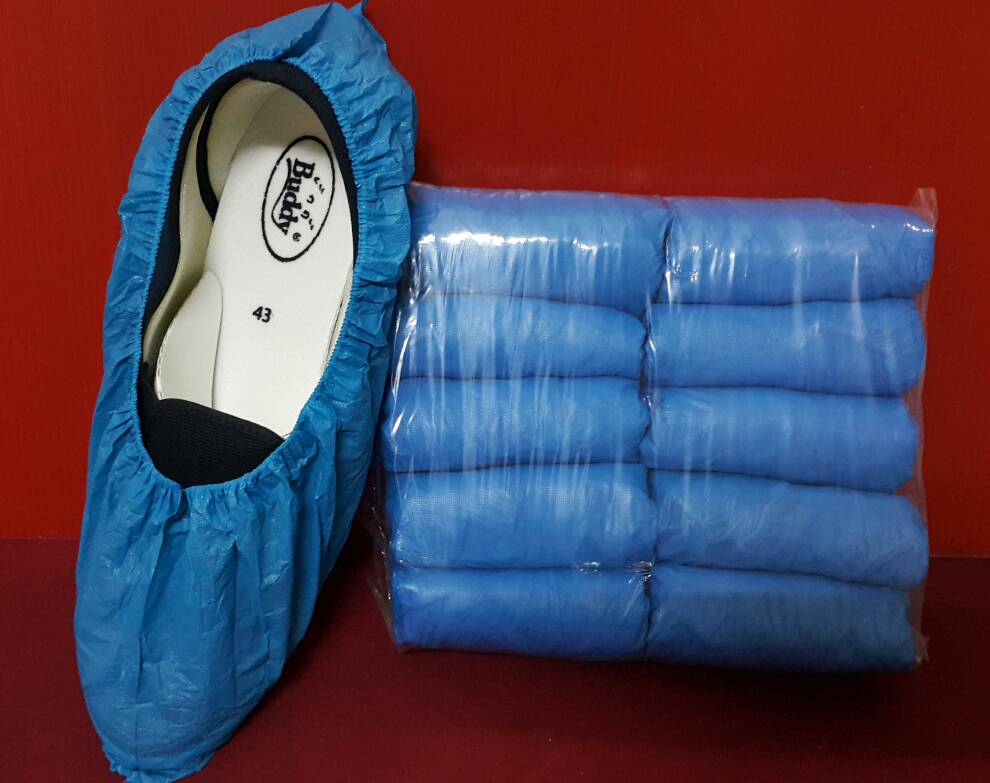 ที่คลุมรองเท้าพีวีซี ถุงพลาสติกสำหรับใส่คลุมรองเท้า กันน้ำ แบบใช้แล้วทิ้ง 100 ชิ้น