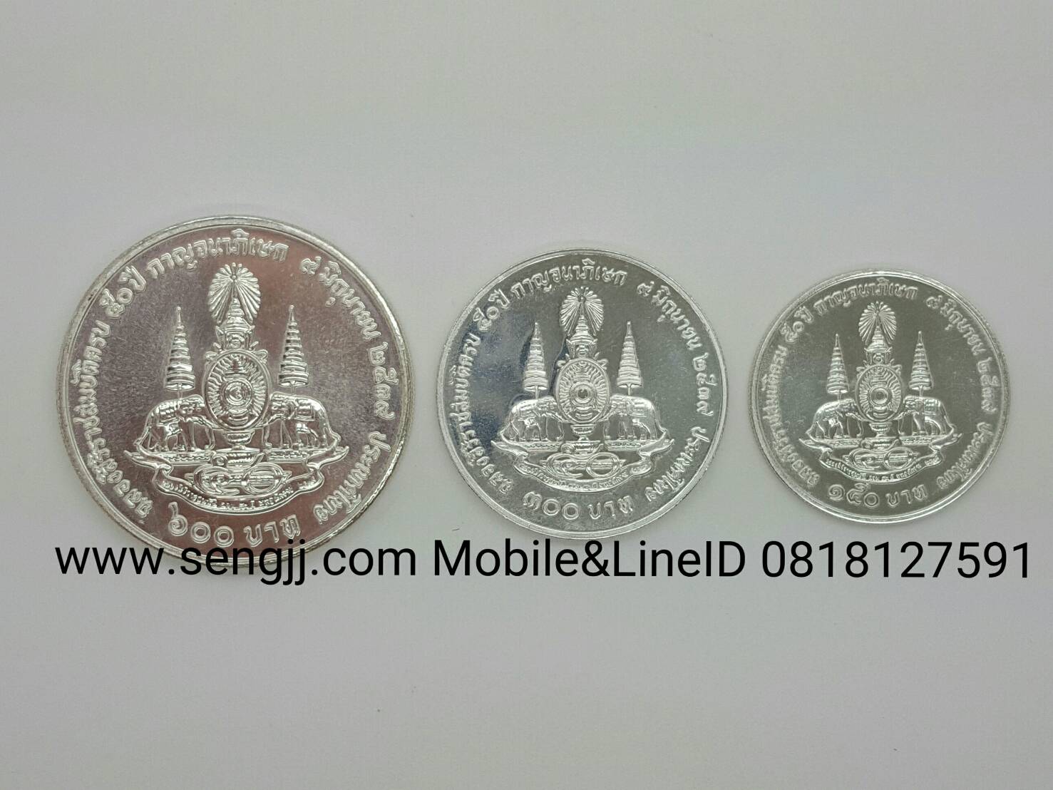 เหรียญกษาปณ์เงิน 50 ปี ครองราชย์ กาญจนาภิเษก พ.ศ.2539 ครบชุด