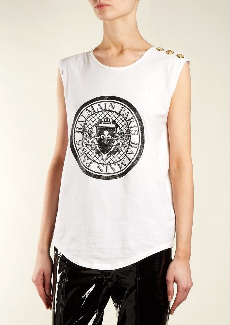 เสื้อยืดBALMAIN Tank เสื้อยืดดาราใส่