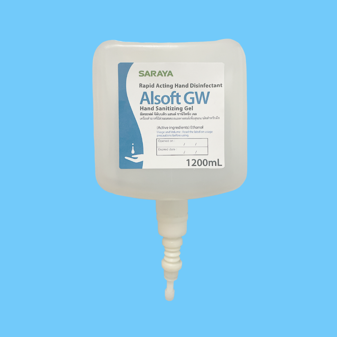 SARAYA ALSOFT GW HAND SANITIZING GEL - อัลซอฟต์ จี ดับบลิว แฮนด์ ซานิไทซิ่ง เจล ใส 1200 ML