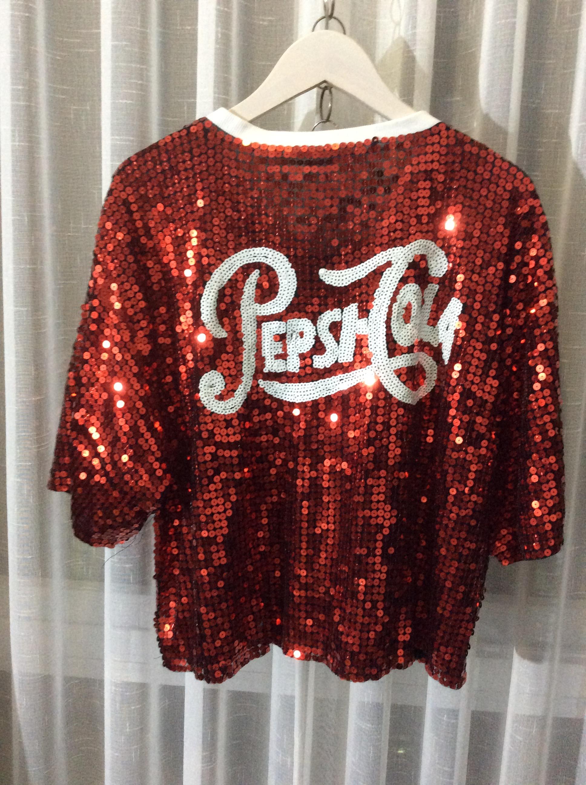 เสื้อลายPEPSIปักเลื่อม เสื้อยืดปักเลื่อมทรงOversize