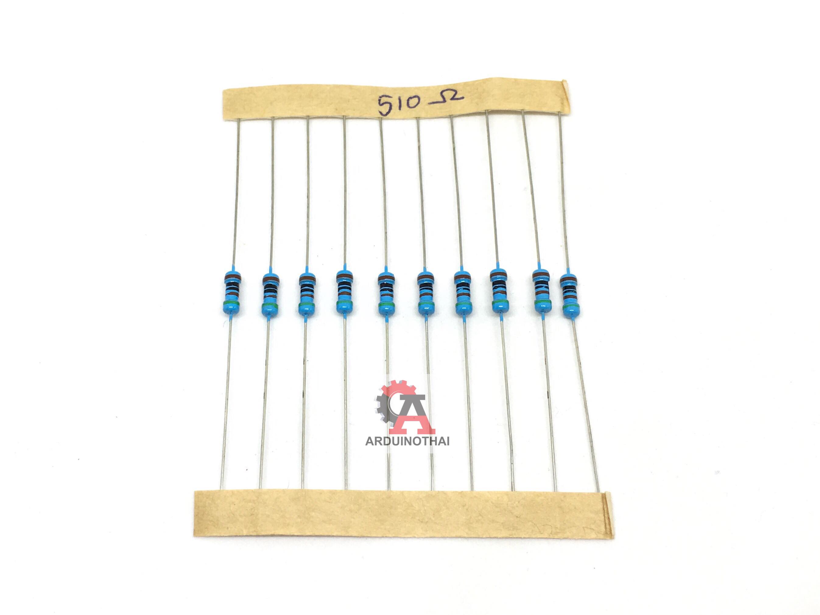 Resistor 510 ohm 1/4W ตัวต้านทาน 510 โอห์ม 1/4 วัตต์