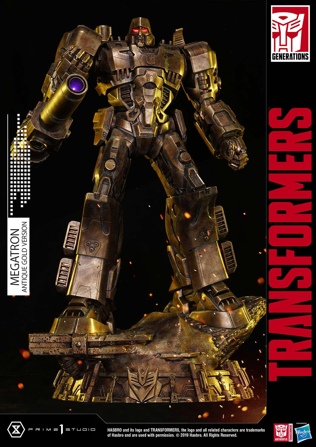 Prime 1 Studio PMTF-02AG Transformers G1 - Megatron (Antique Gold Version)