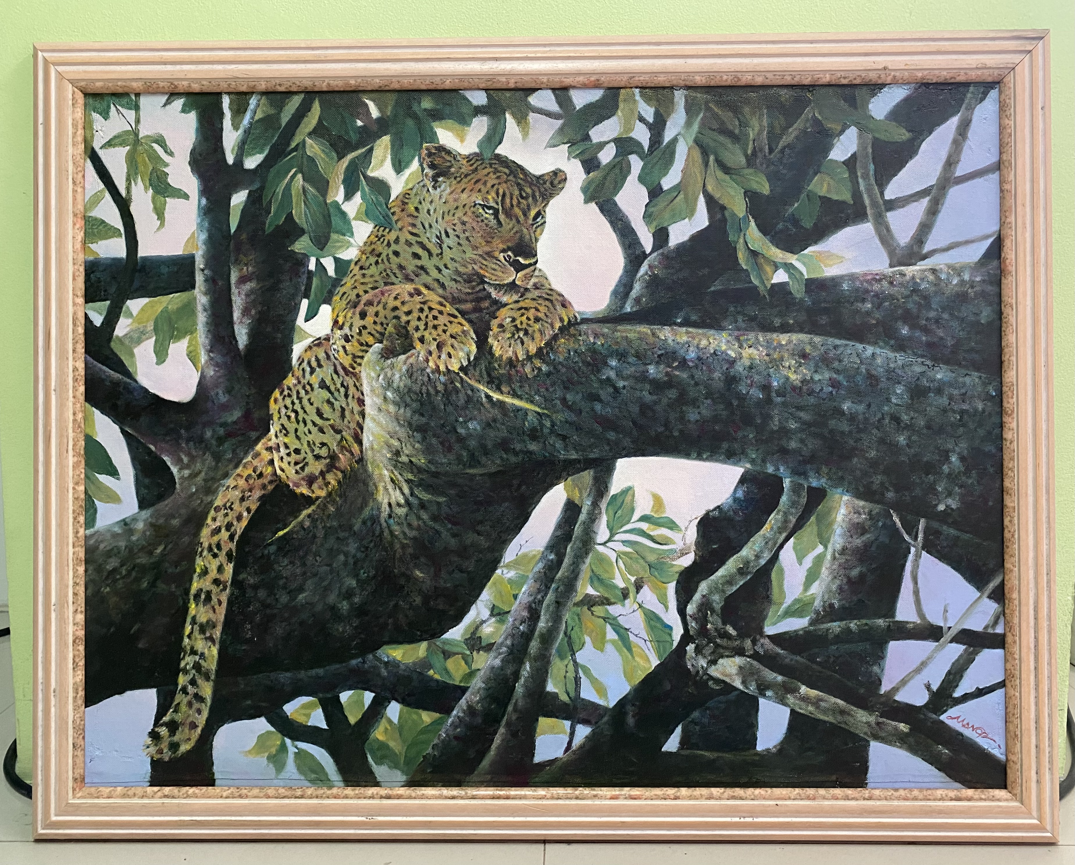 ภาพวาดสีน้ำมัน รูปเสือดาว