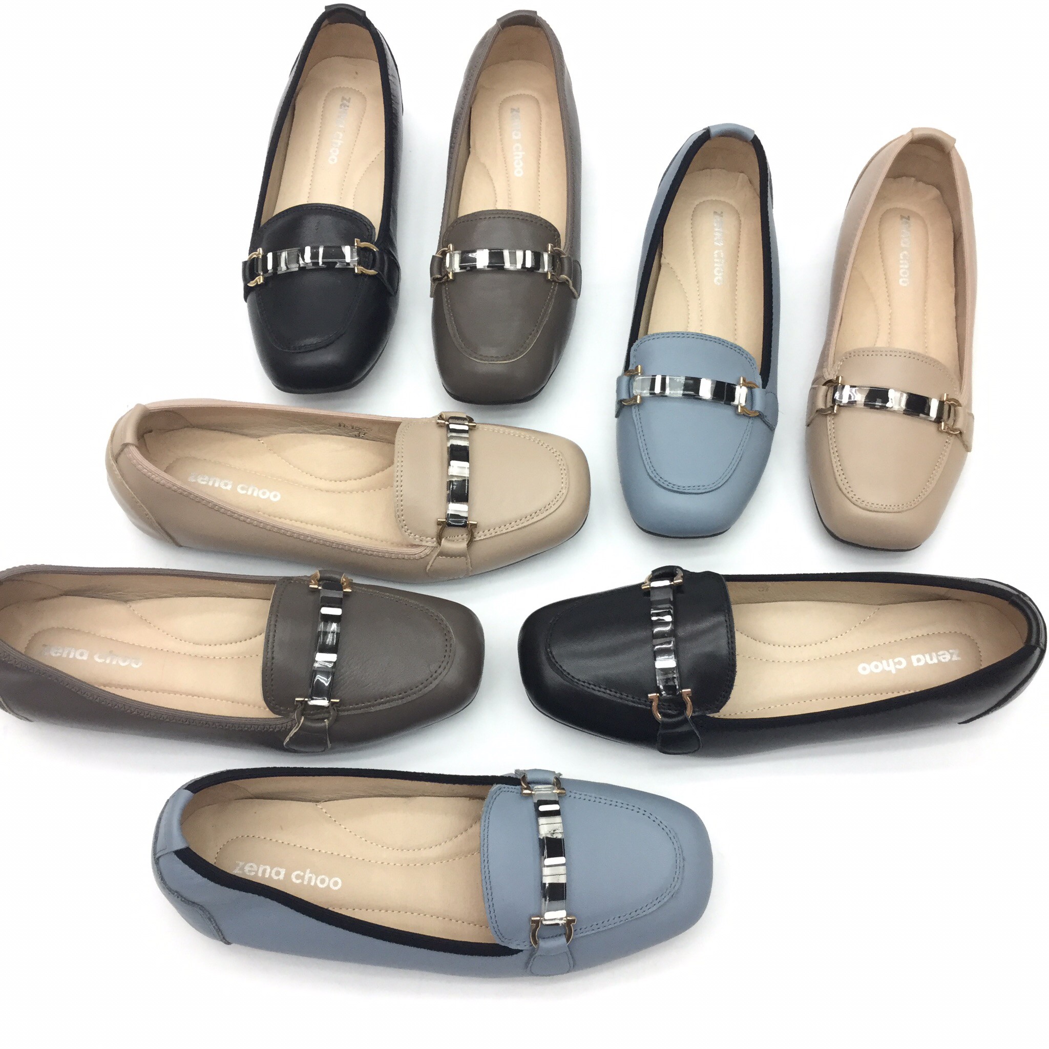 ทรงปกติ สินค้าลดราคาไม่รับเปลี่ยน-คืน ทุกกรณี Zenachoo Molly รองเท้าส้นแบน รองเท้าหนังแกะแท้ มีหลายสี