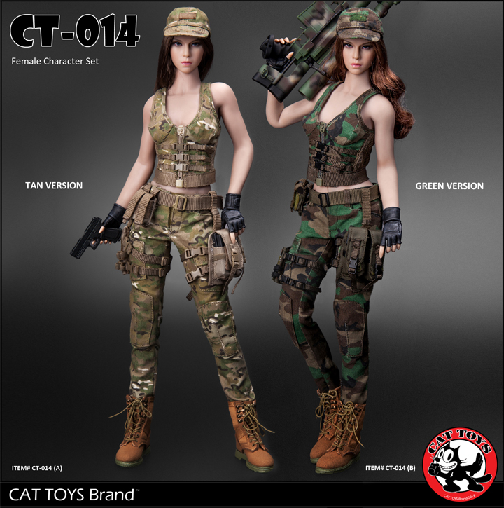 CAT TOYS CT014B Green Military Female Character set