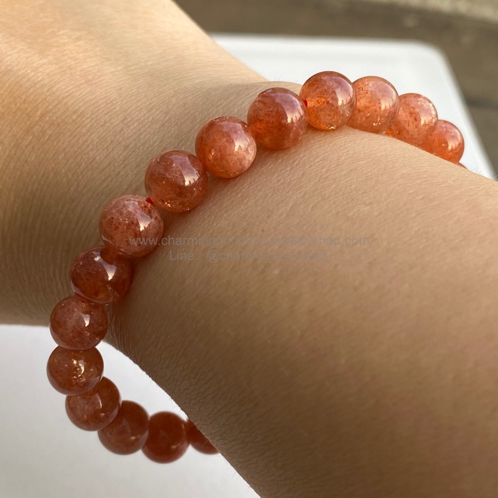 Sunstone Bead ซันสโตน สร้อยข้อมือ 8 mm