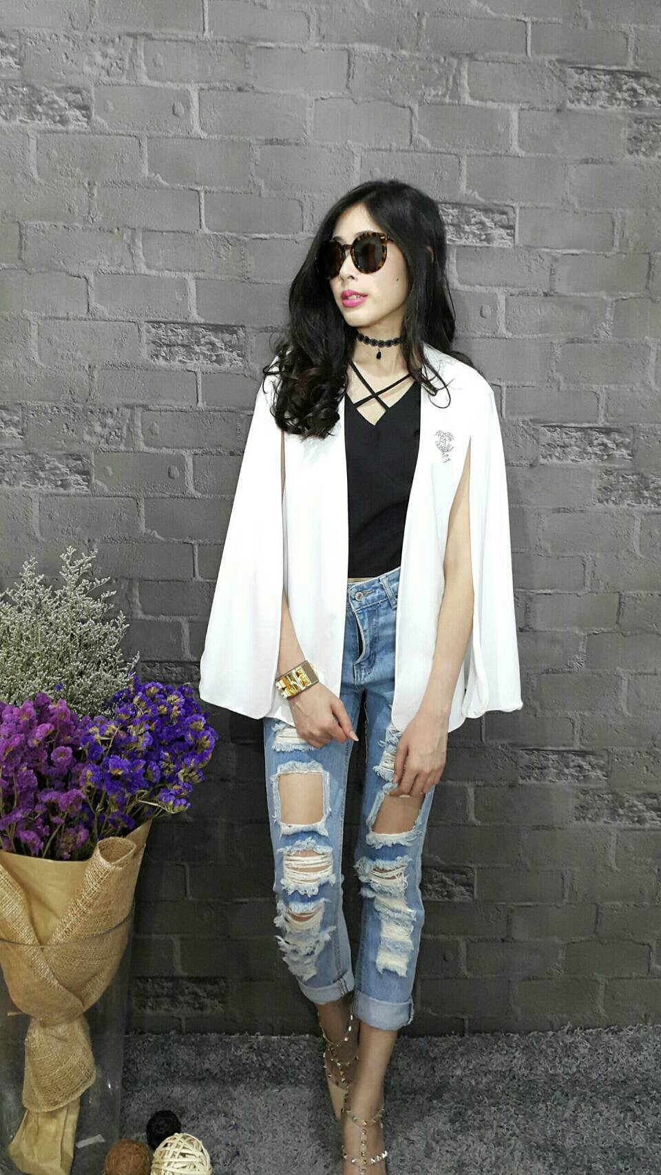 Korea hot item งาน เสื้อสูทผ่าแขน