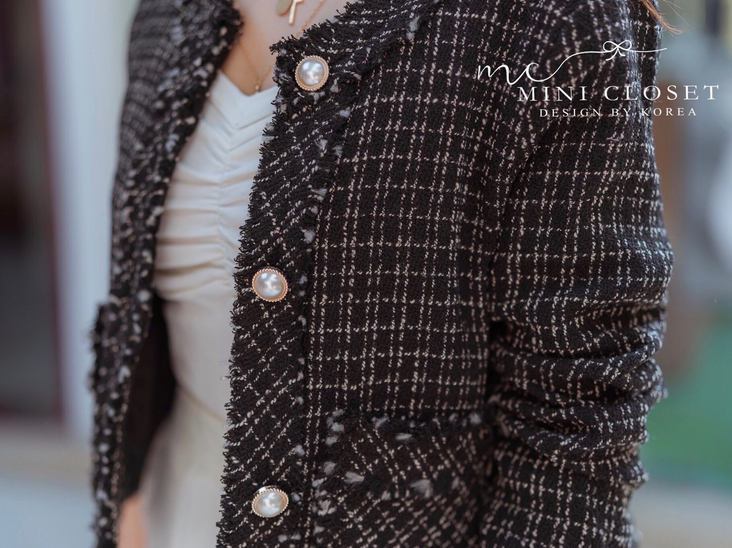 เสื้อคลุมผ้าทวีตเกาหลี ส่งฟรี